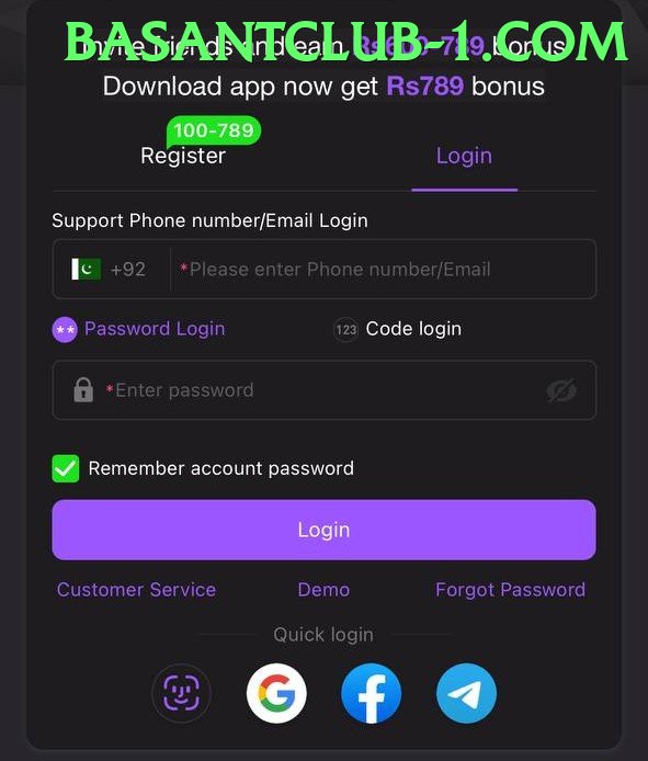 Basant Club game app for Pakistan players